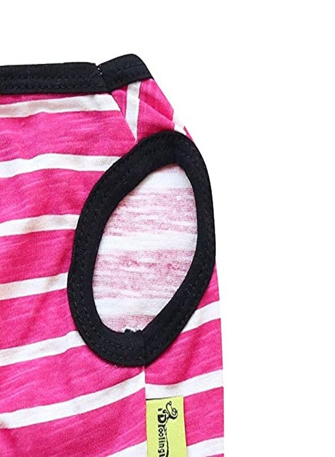 PETANGEL Drooling Stripes Print T-Shirt for Small Dogs | Breathable Cotton Sleeveless Shirt for Shih Tzu, Maltese, Yorkie, Toy Poodle etc. (Size: L, Chest :45cm, Neck Girth 32cm, Back Length 34cm) - Image 4